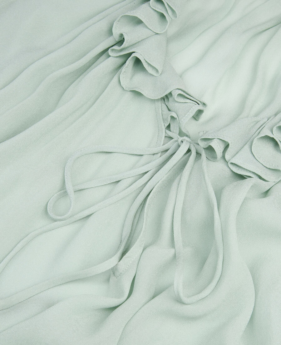 The Kooples F BLUE/GREEN blue blouse with ruffles