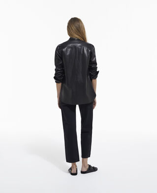 The Kooples FEMME BLACK WASHED jean droit noir