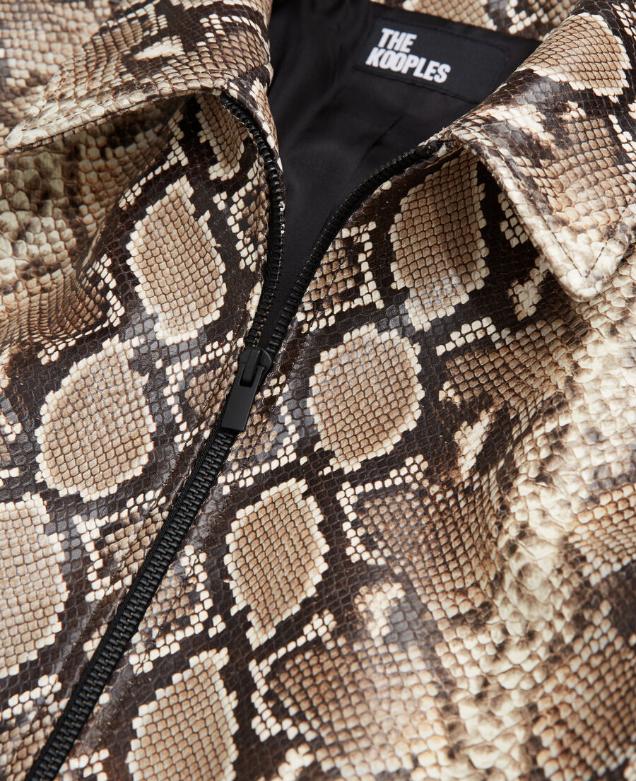 snakeskin-effect leather jacket