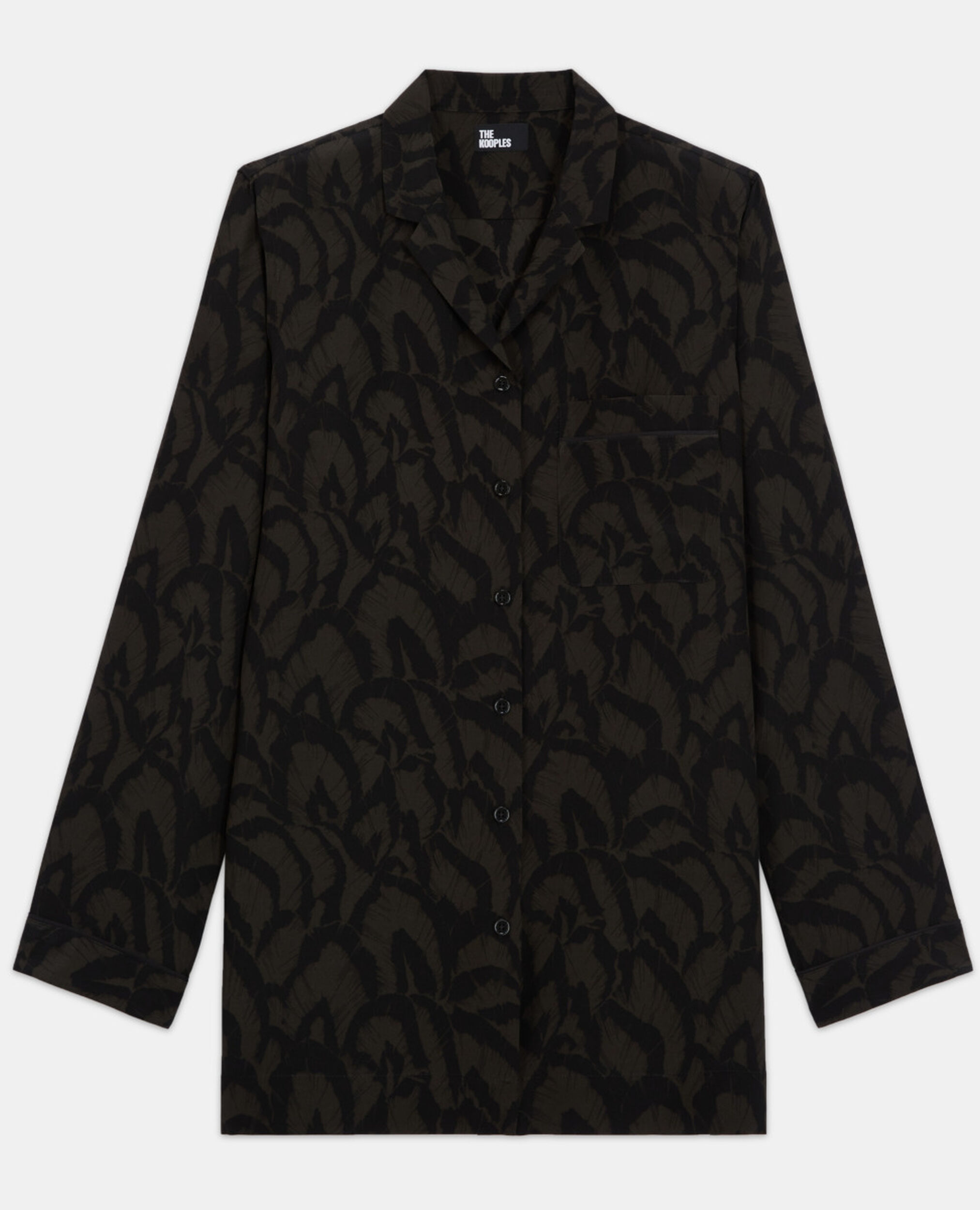 Chemise en soie imprimée, KAKI BLACK, hi-res image number null