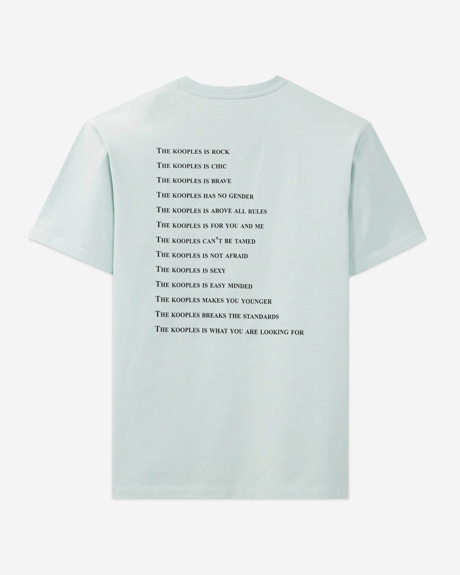 T-shirt vert coton détail What is The Kooples, GRIS BLEU, hi-res image number null