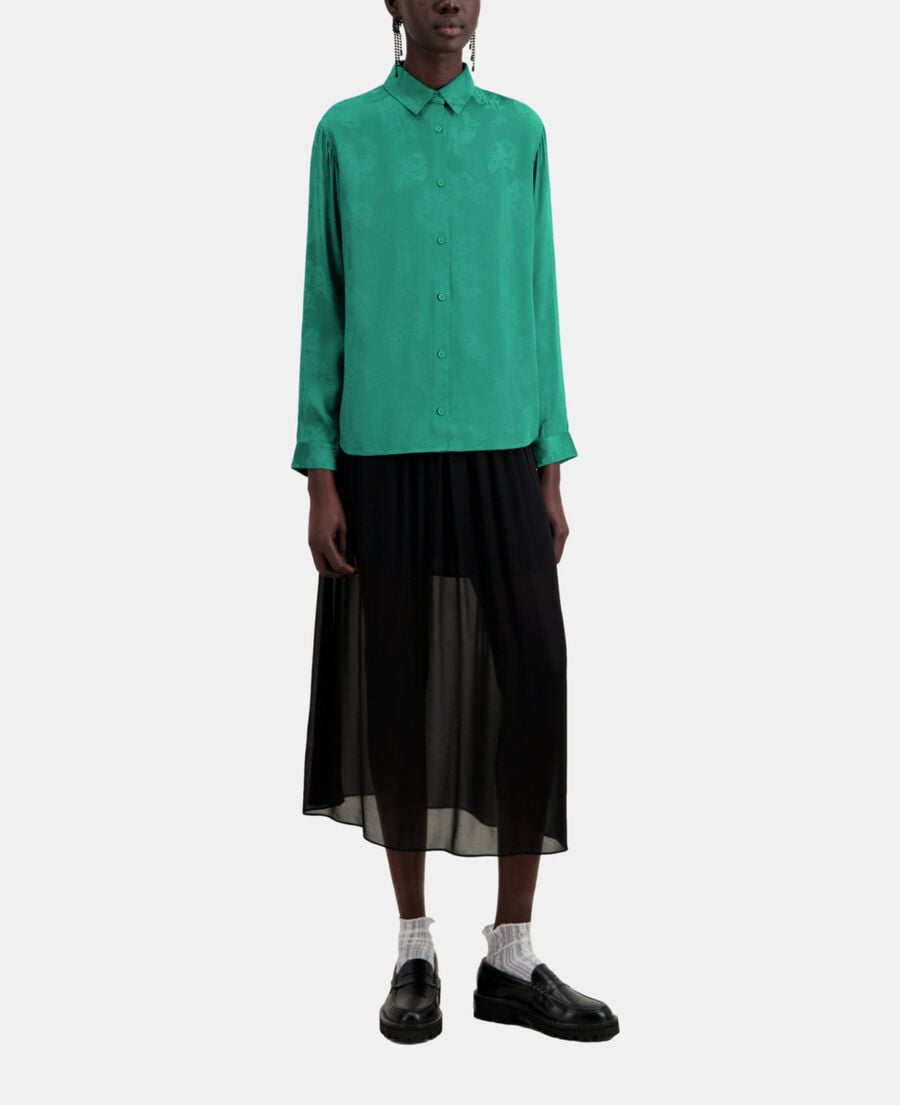 The Kooples WOMEN GREEN green floral jacquard shirt