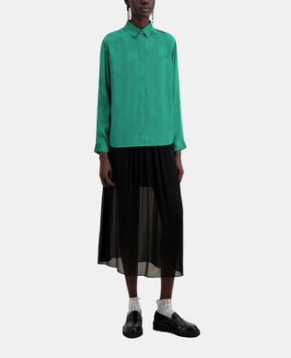 The Kooples WOMEN GREEN green floral jacquard shirt