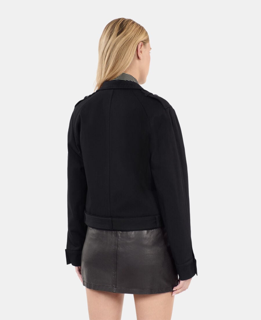 The Kooples FEMME BLACK blouson style trench noir