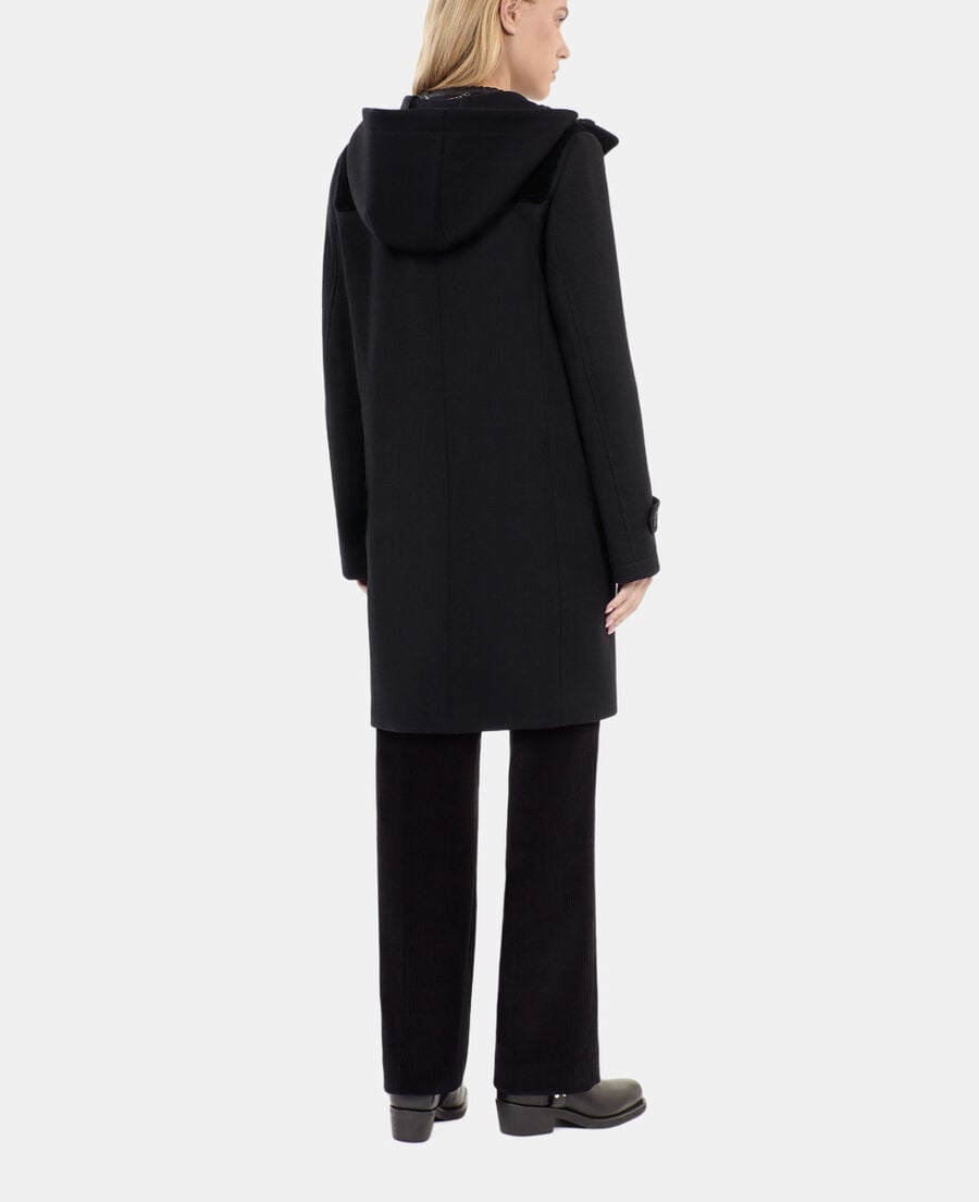 The Kooples FEMME BLACK caban à capuche noir