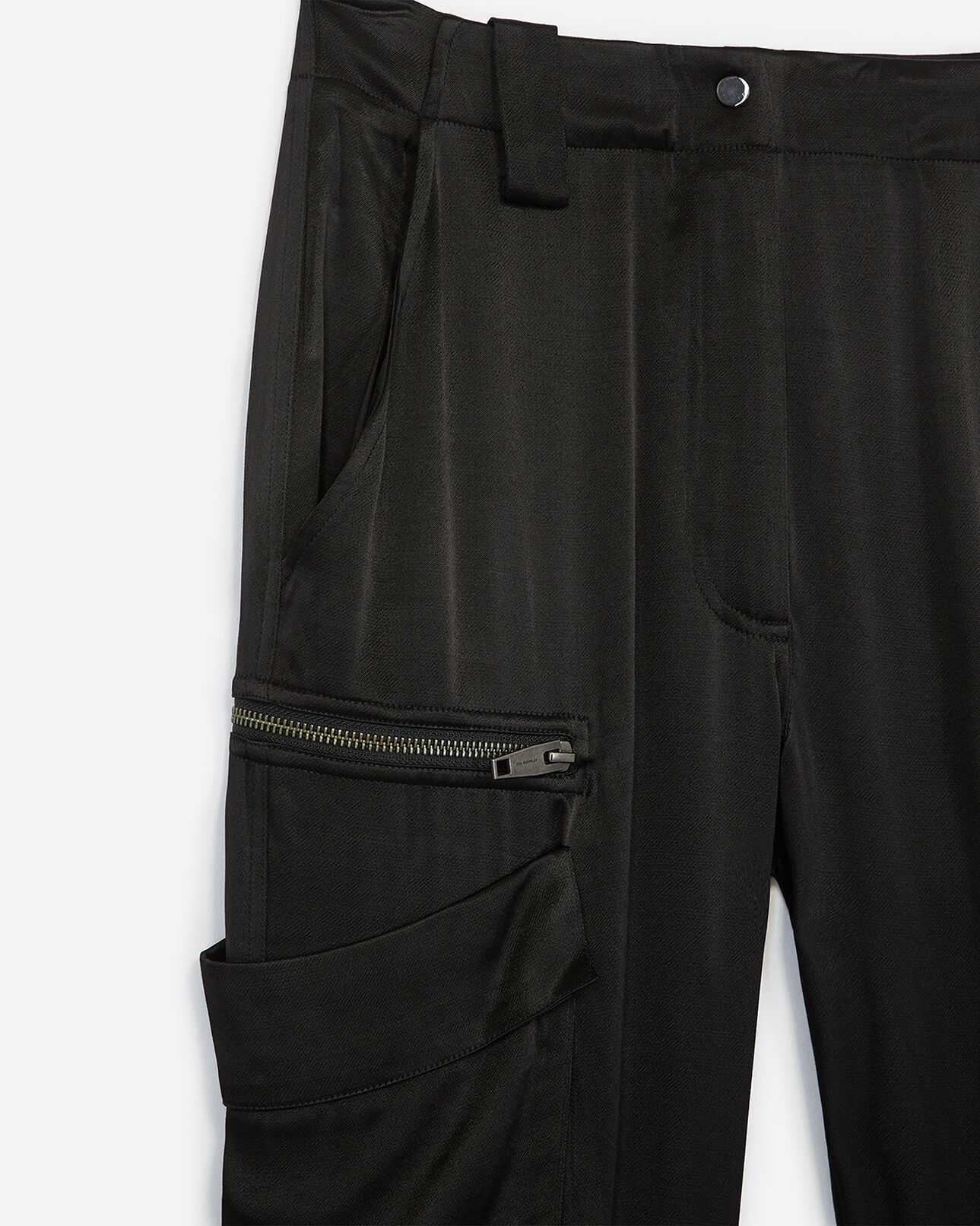 The Kooples WOMEN BLACK black slim-fit trousers with zipped pockets