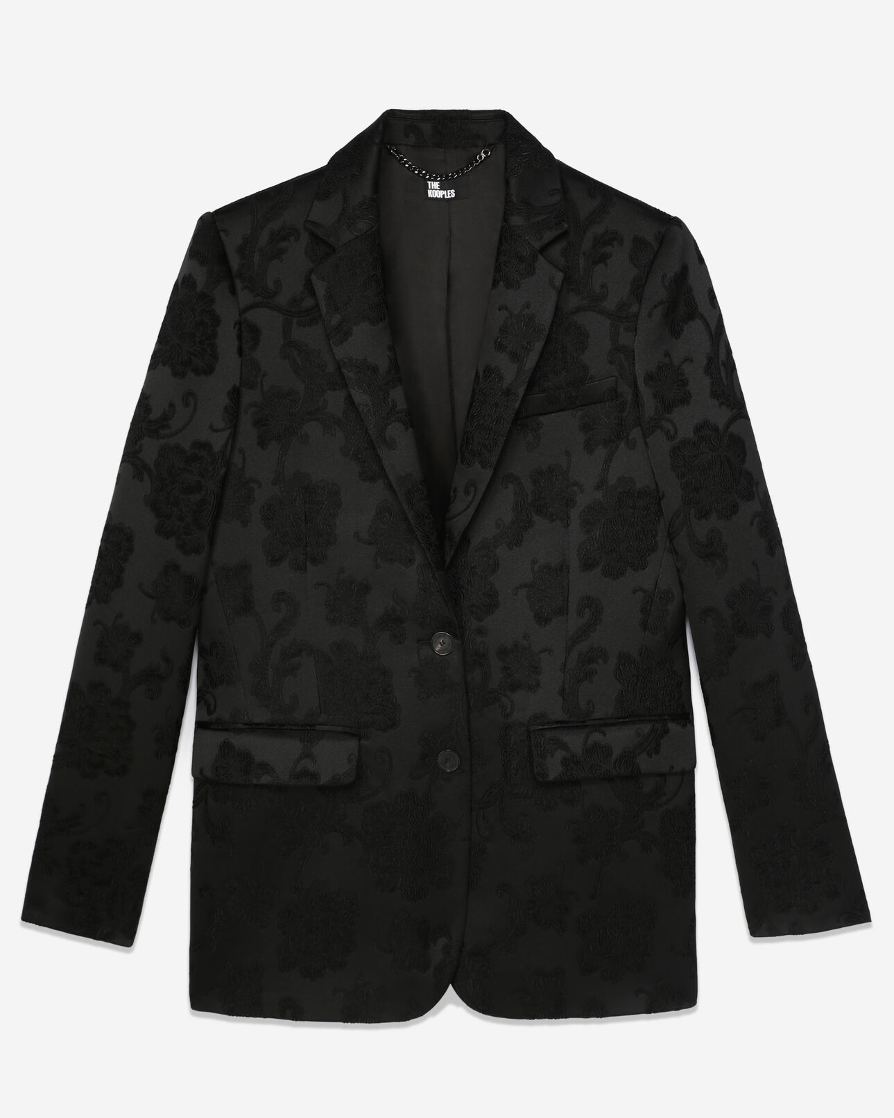 The Kooples WOMEN BLACK black floral suit jacket