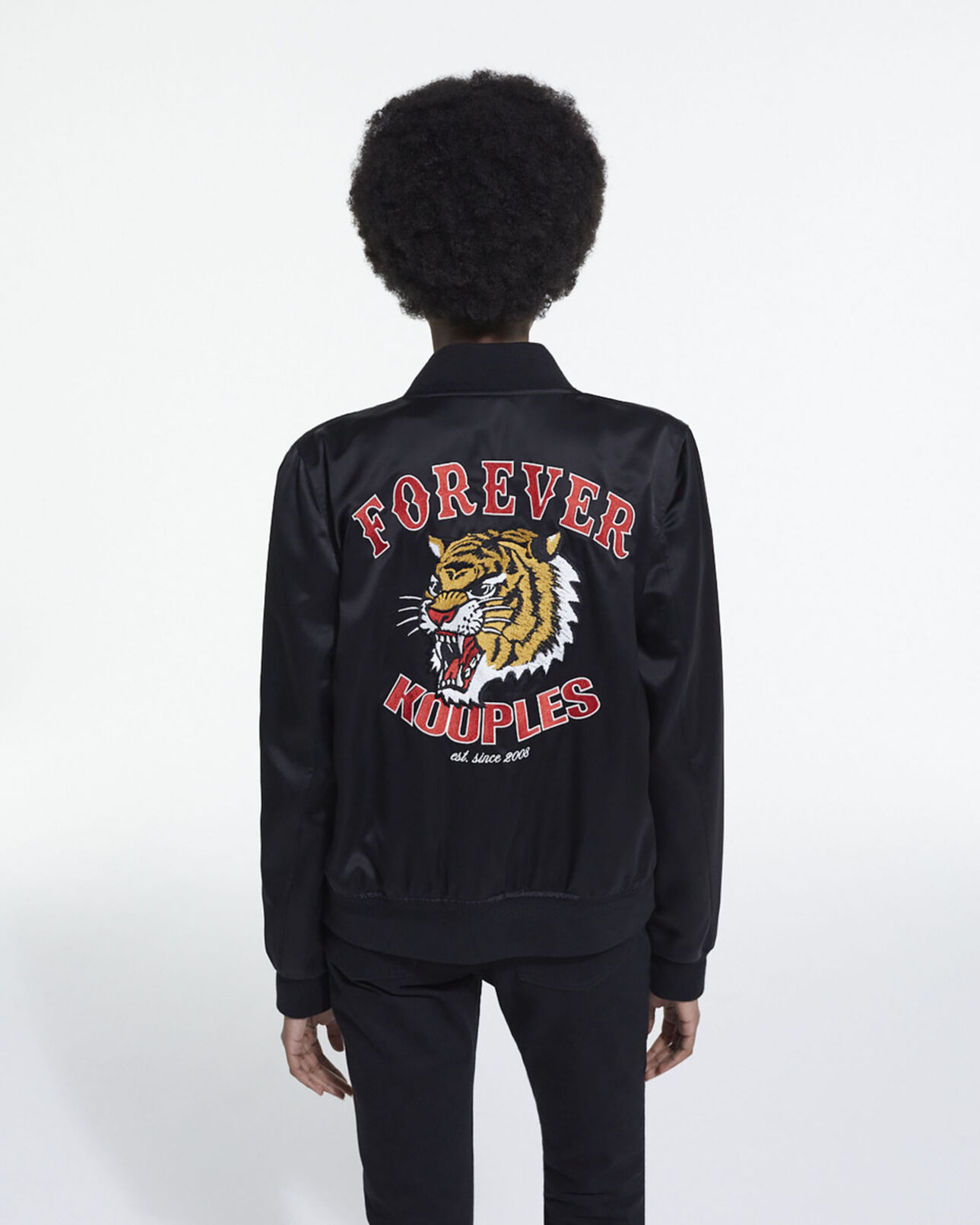 The Kooples FEMME BLACK blouson en laine sérigraphié