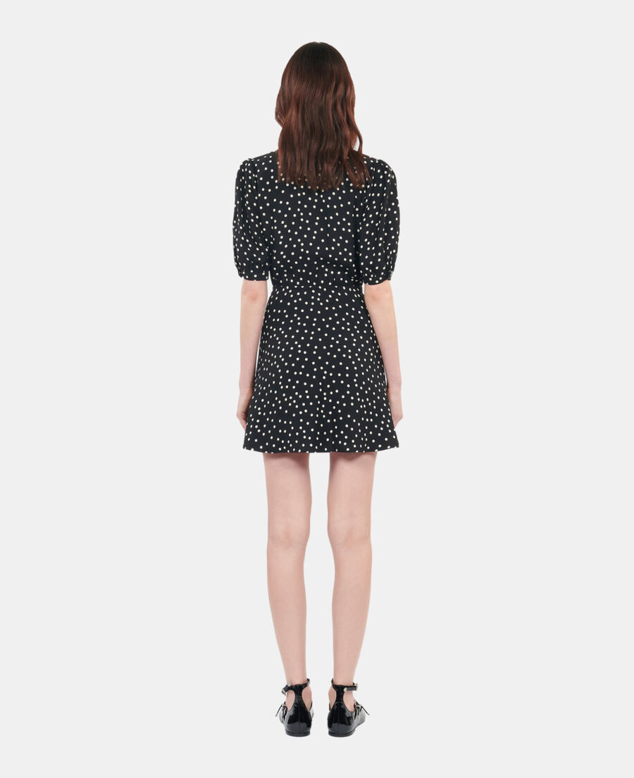 The Kooples F BLACK WHITE short black polka dot dress