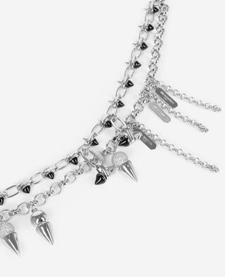 The Kooples WOMEN SILVER 2-row silver spiked necklace
