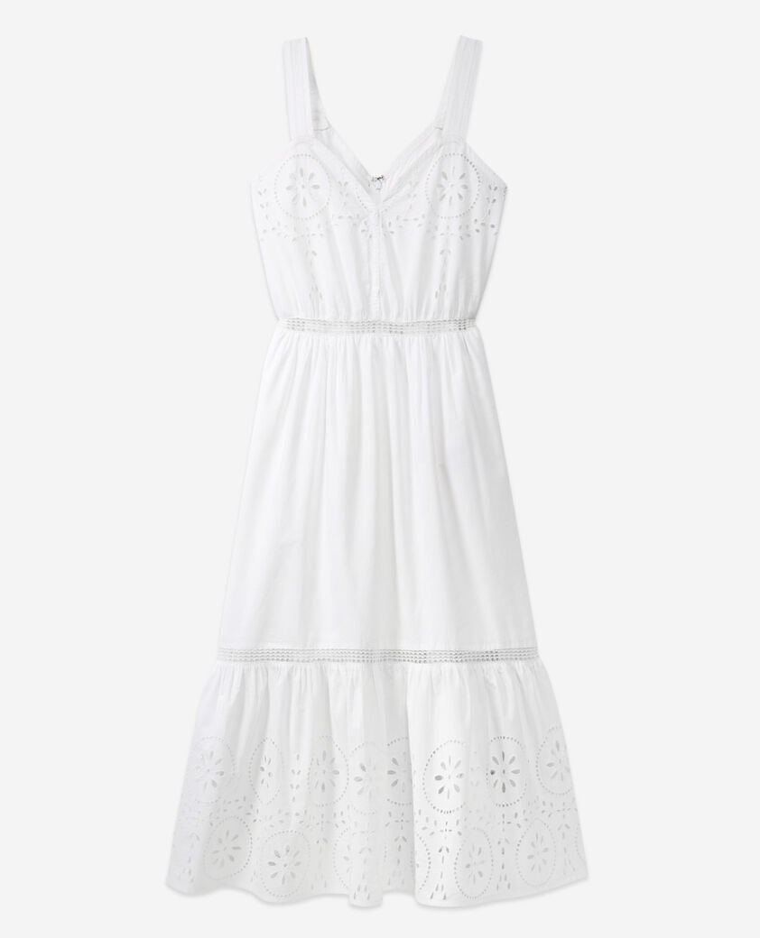The Kooples WOMEN WHITE long sleeveless white lace dress