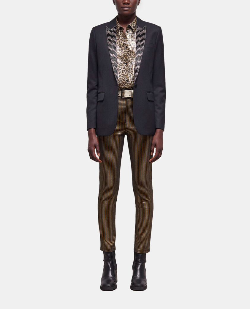 The Kooples FEMME BLACK veste à détails perles noire