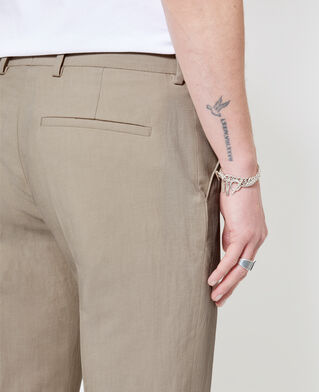 The Kooples HOMME LIGHT BEIGE pantalon de costume en coton lin beige
