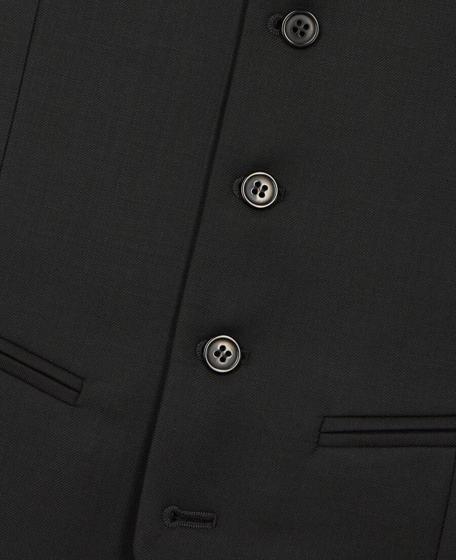 The Kooples MEN BLACK black wool button-down suit vest 