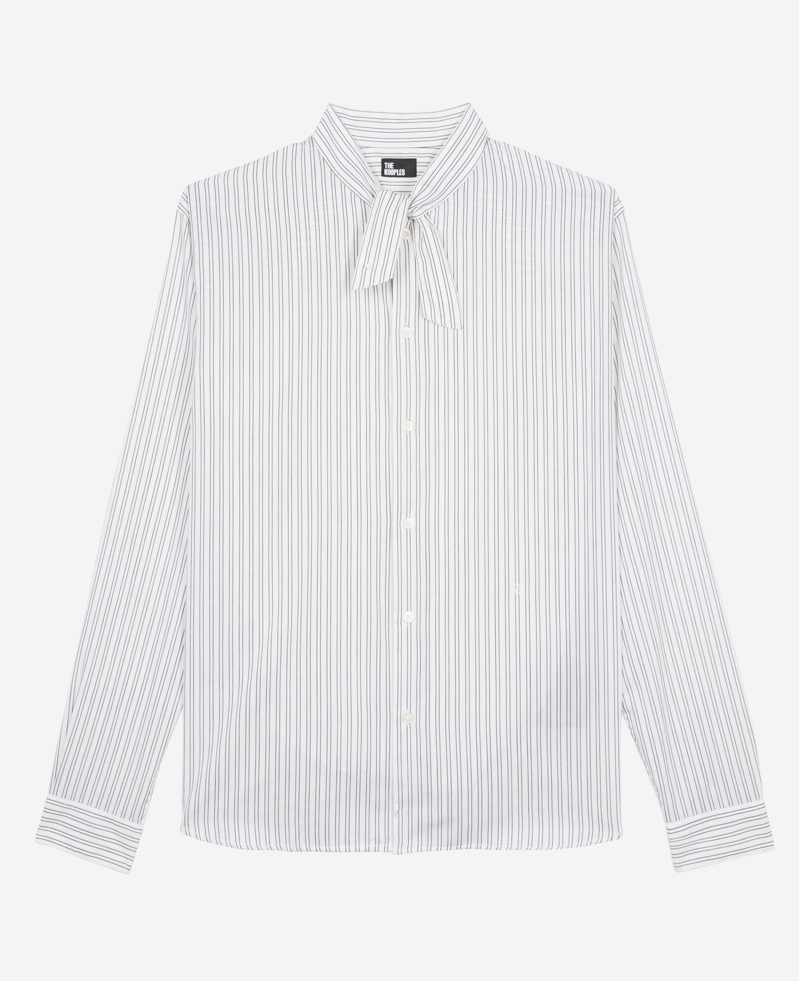 The Kooples HOMBRE BLACK WHITE camisa rayas finas blanca