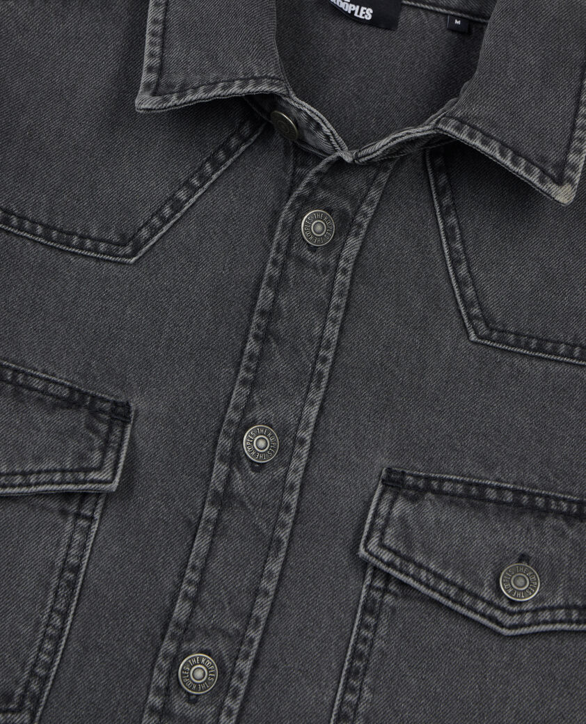 The Kooples HOMME DARK GREY chemise en denim grise