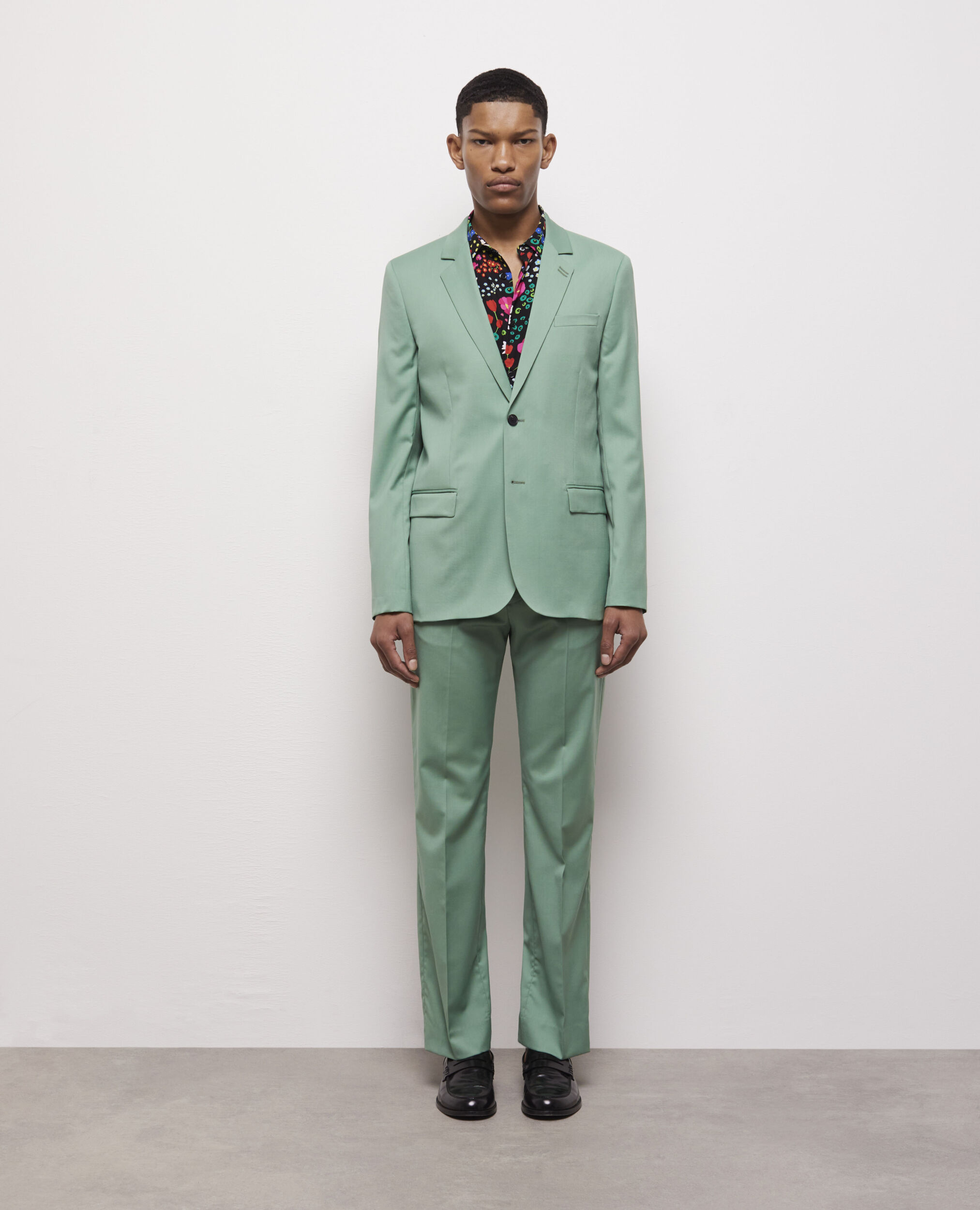 Green wool suit jacket, GREEN, hi-res image number null