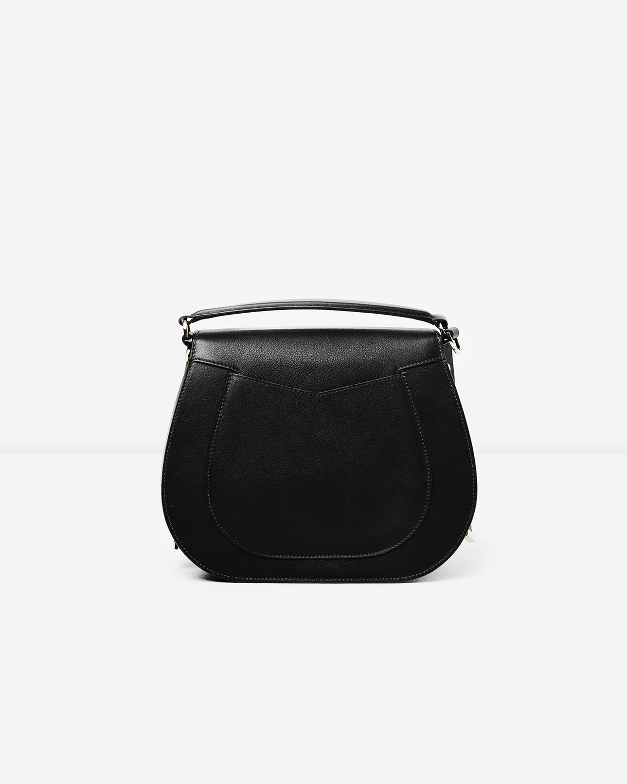 The Kooples WOMEN BLACK hobo maxi leather bag in black
