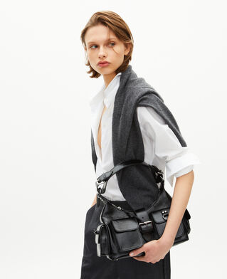 The Kooples DAMEN ANTHRACITE dunkelgraue gerade hose aus wolle