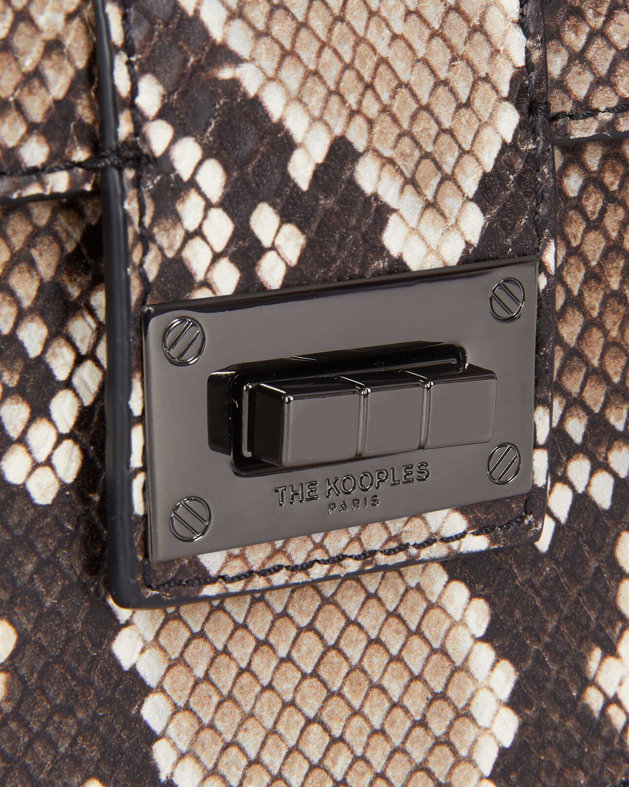 The Kooples WOMEN BLACK WHITE medium emily leather clutch bag