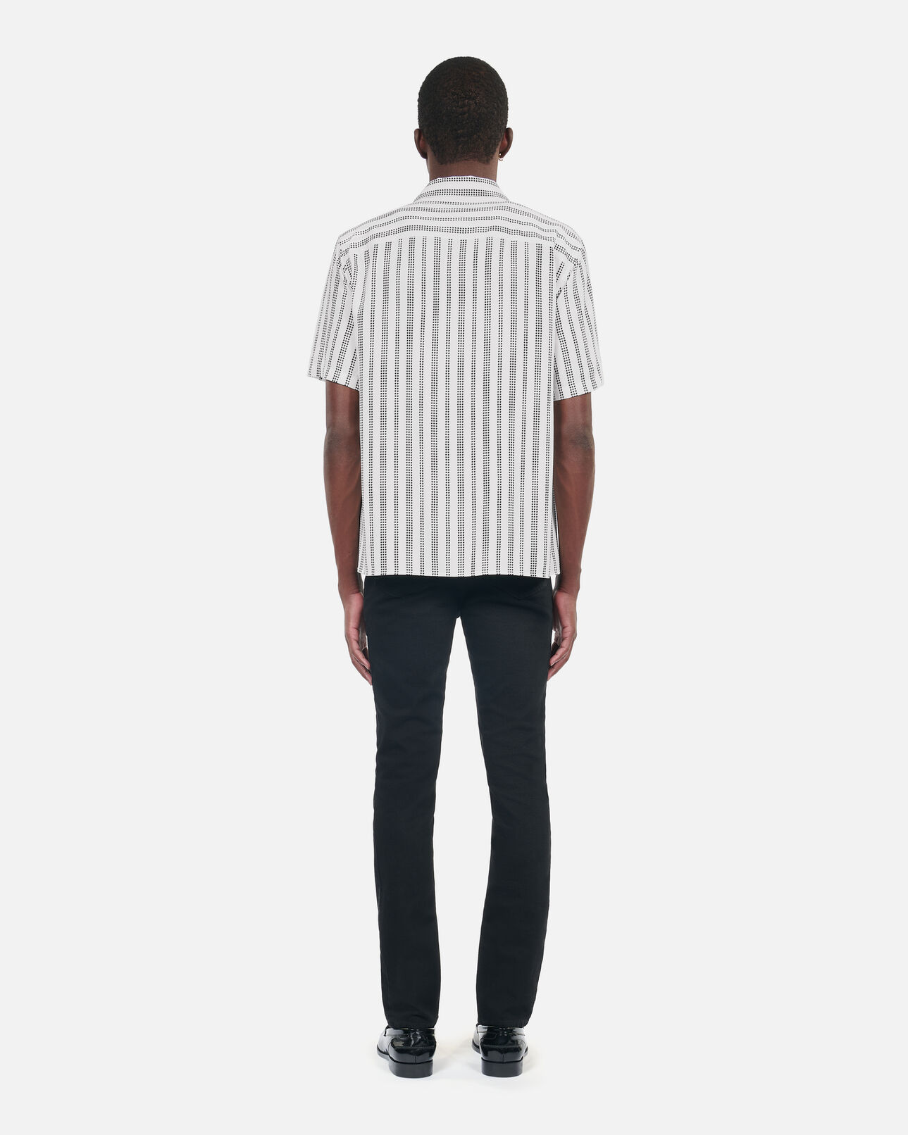 The Kooples HOMME ECRU BLACK chemise manches courtes imprimé pied de poule