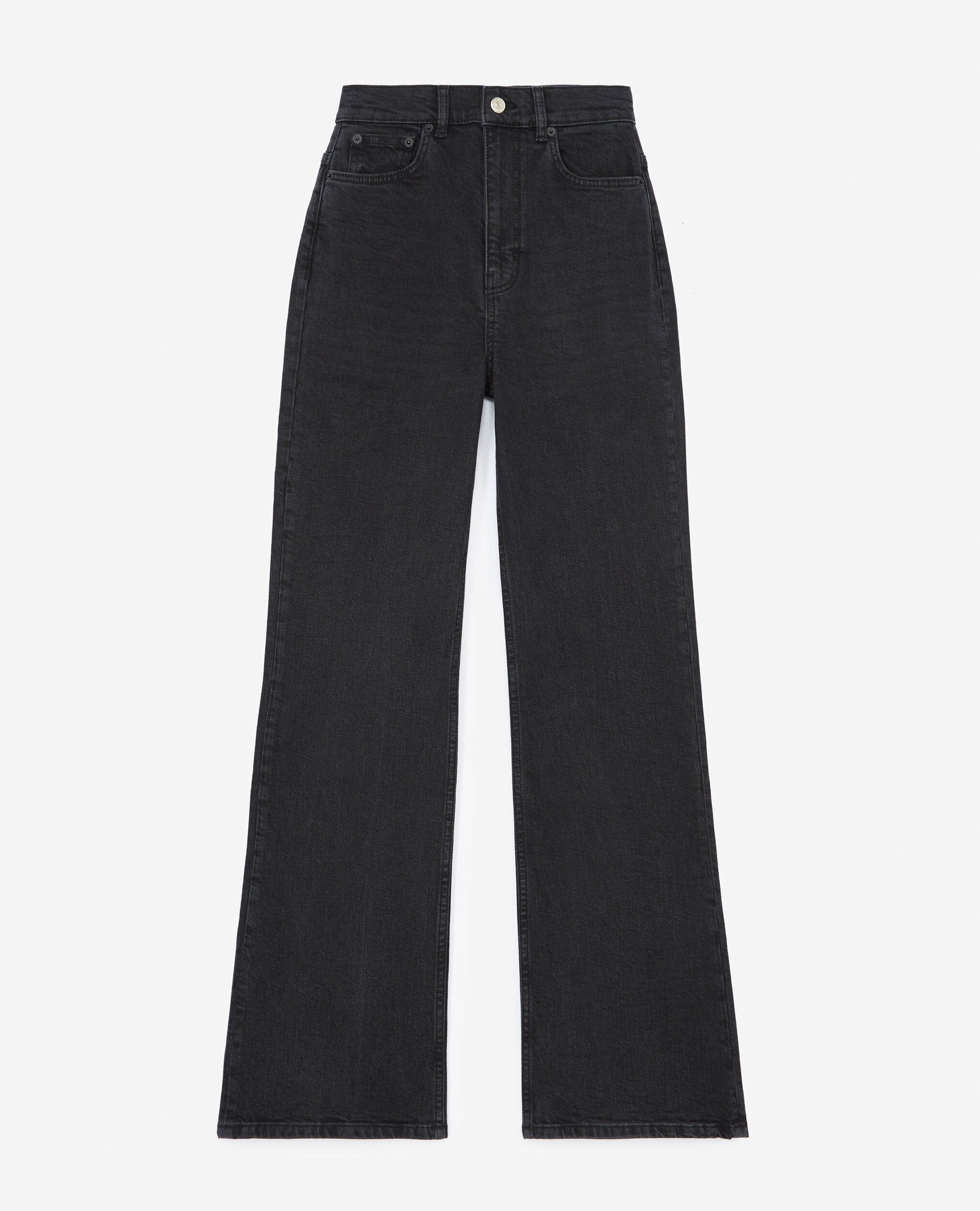 High-waist bootcut black jeans, BLACK DENIM, hi-res image number null