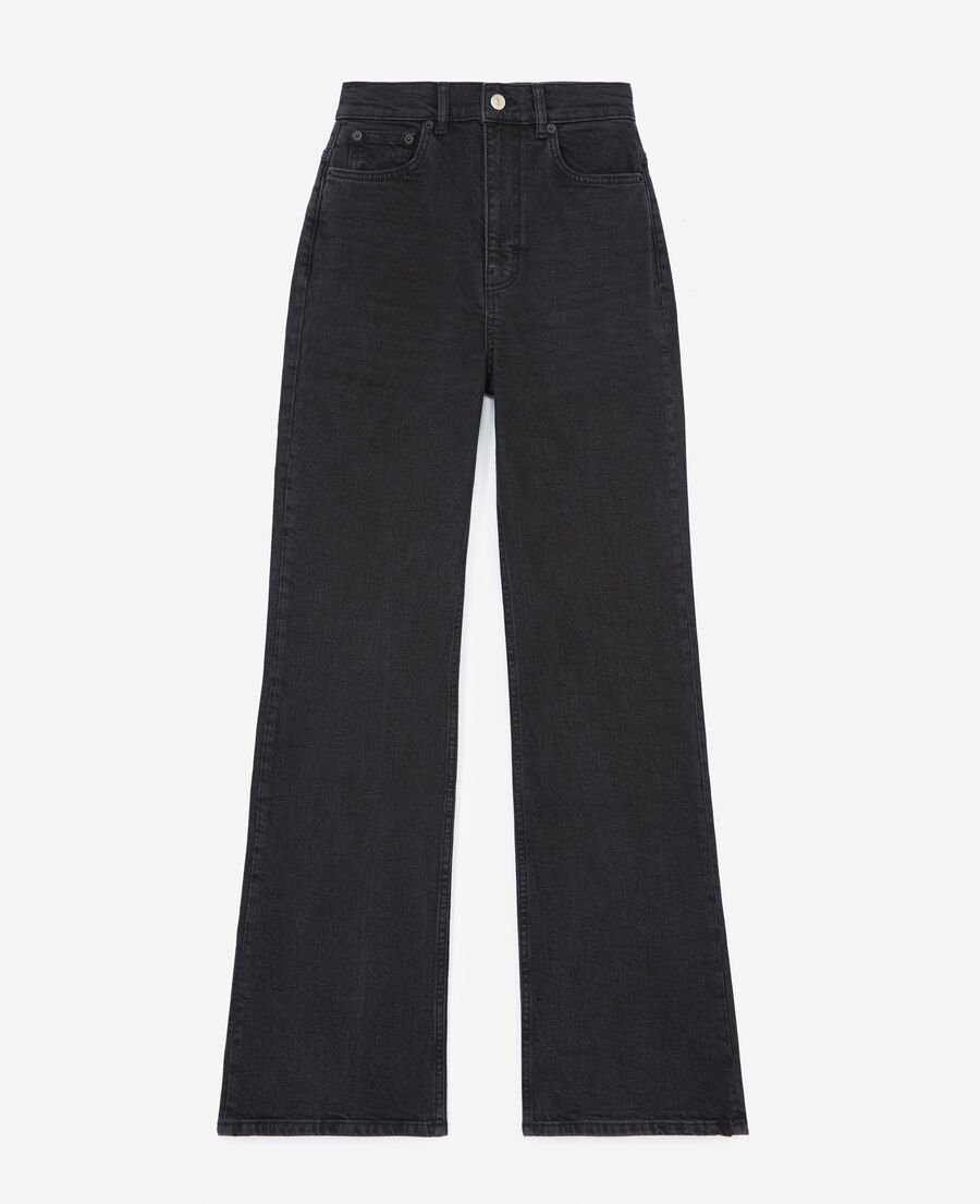 high-waist bootcut black jeans