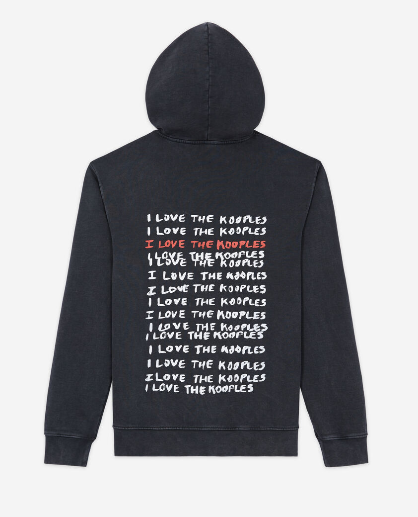 The Kooples HOMME BLACK WASHED sweatshirt love kooples noir