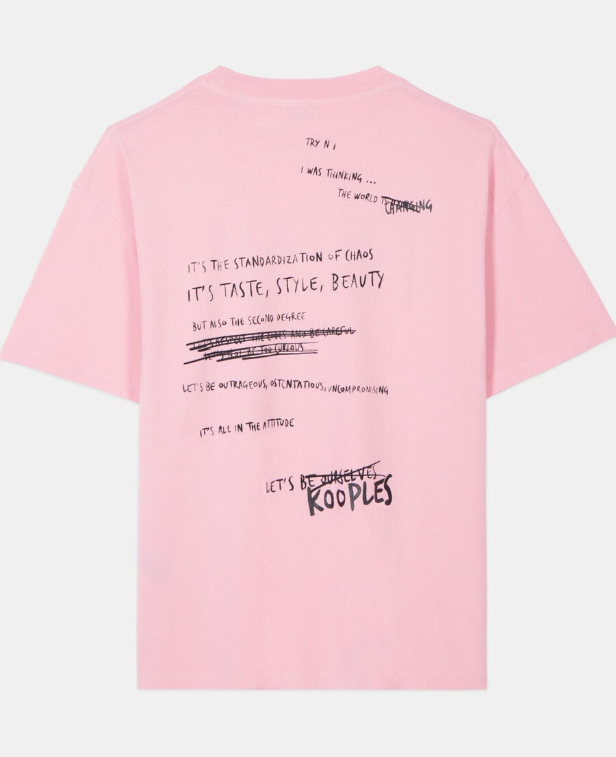 The Kooples H SWEET PINK light pink what is handwritten serigraphy t-shirt