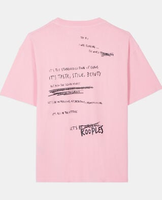 The Kooples H SWEET PINK light pink what is handwritten serigraphy t-shirt