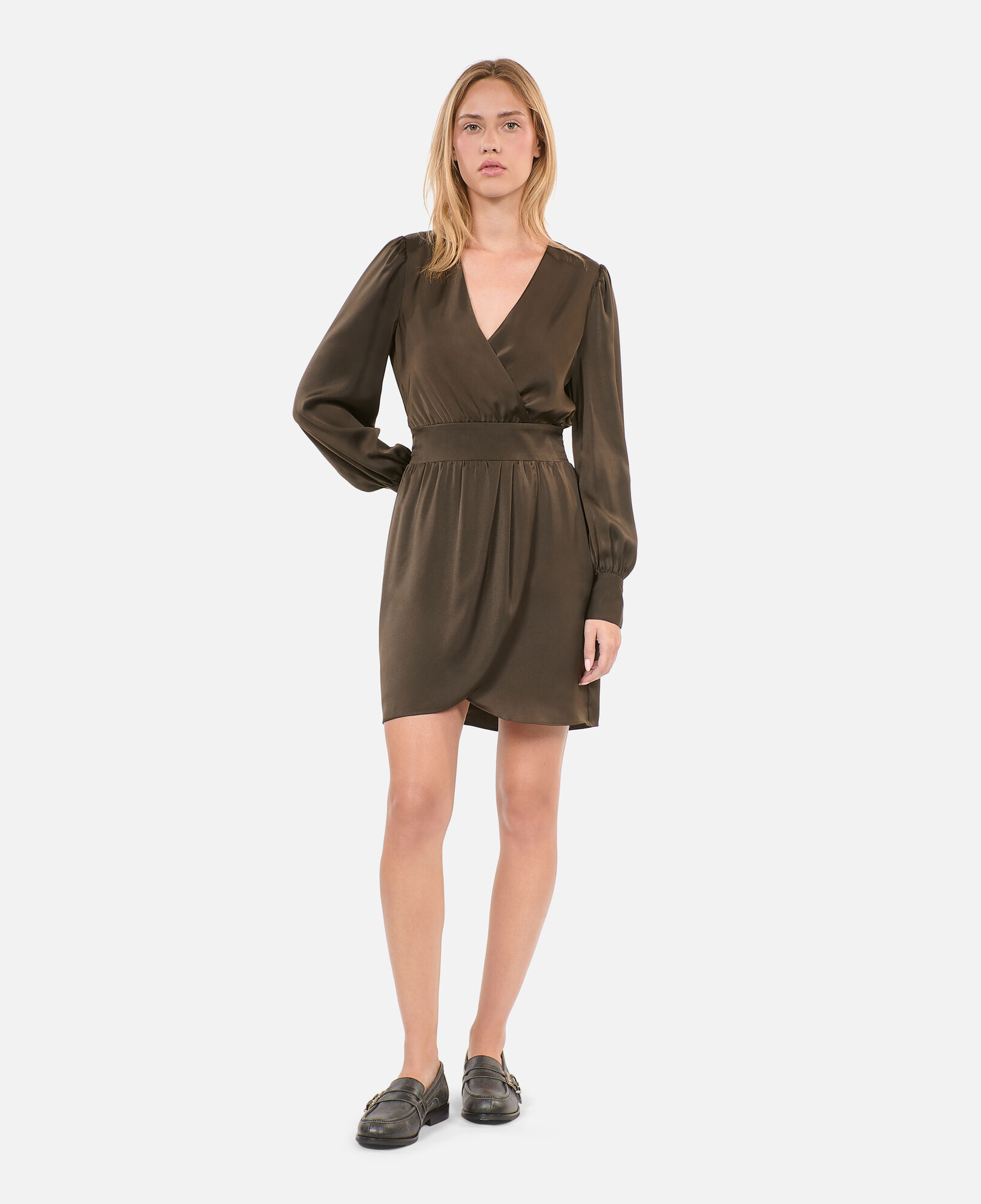 The Kooples WOMEN KAKI short khaki dress