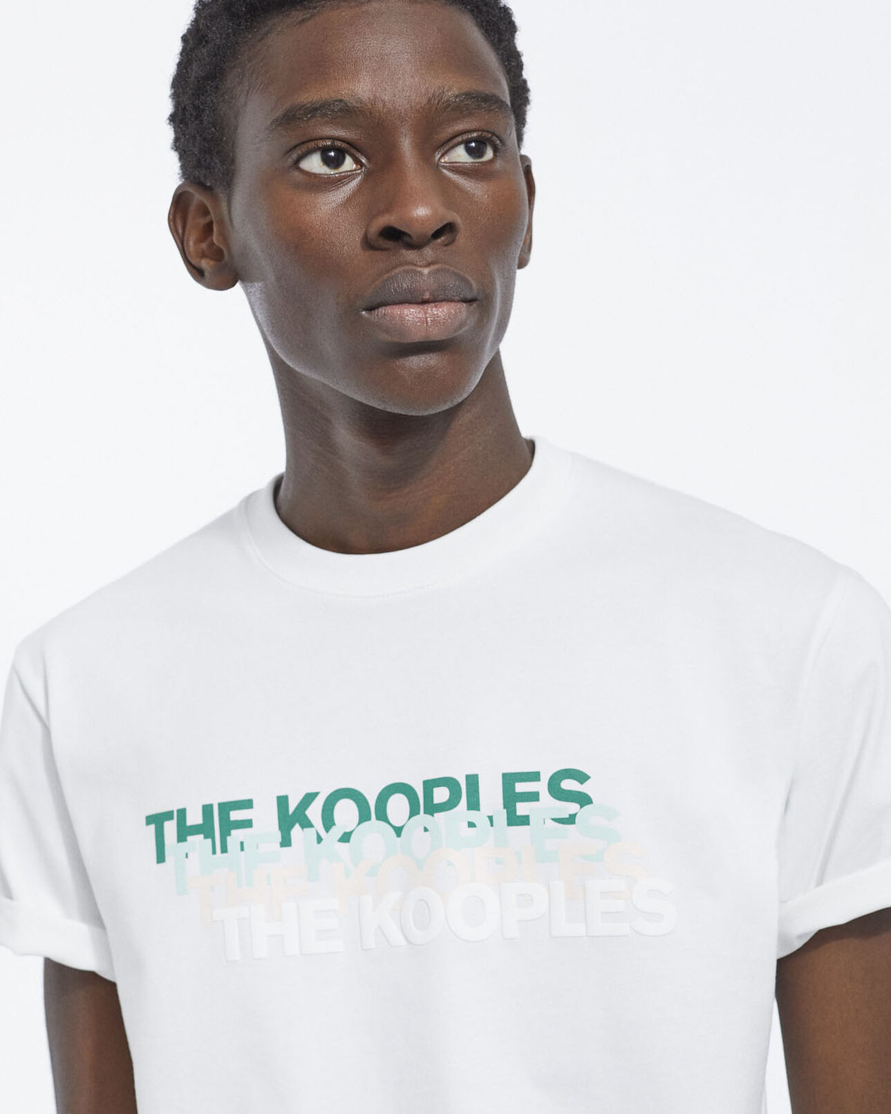 The Kooples MEN WHITE white t-shirt w/ contrasting the kooples logo
