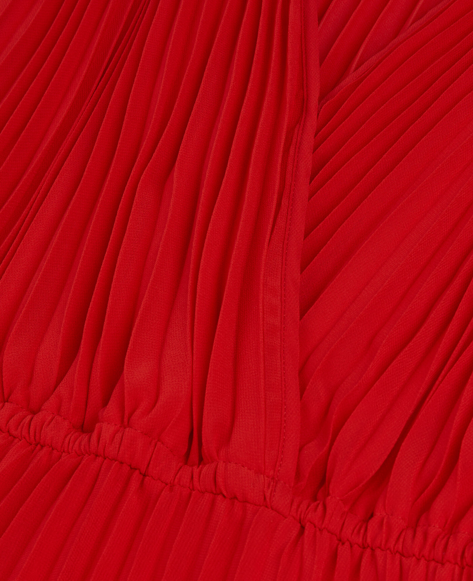 The Kooples FEMME RED robe longue plissée rouge