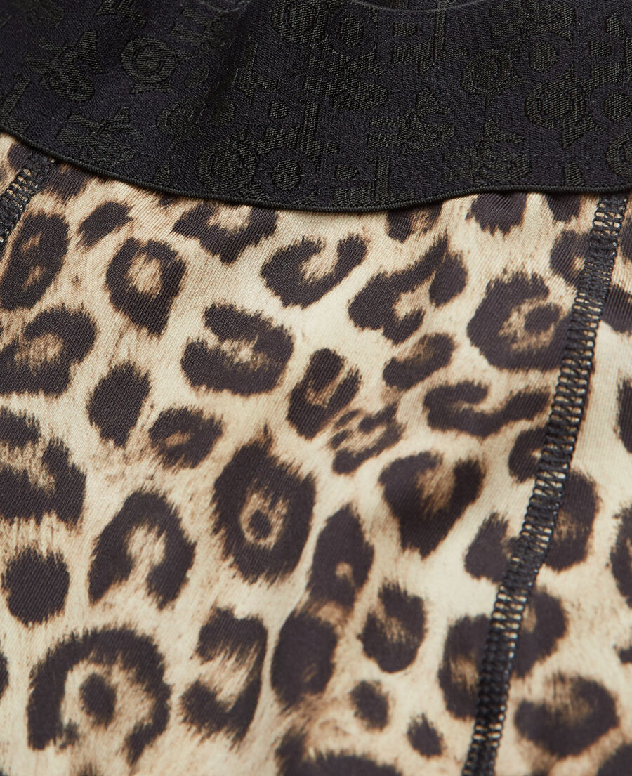leoparden-leggings aus funktionsmaterial
