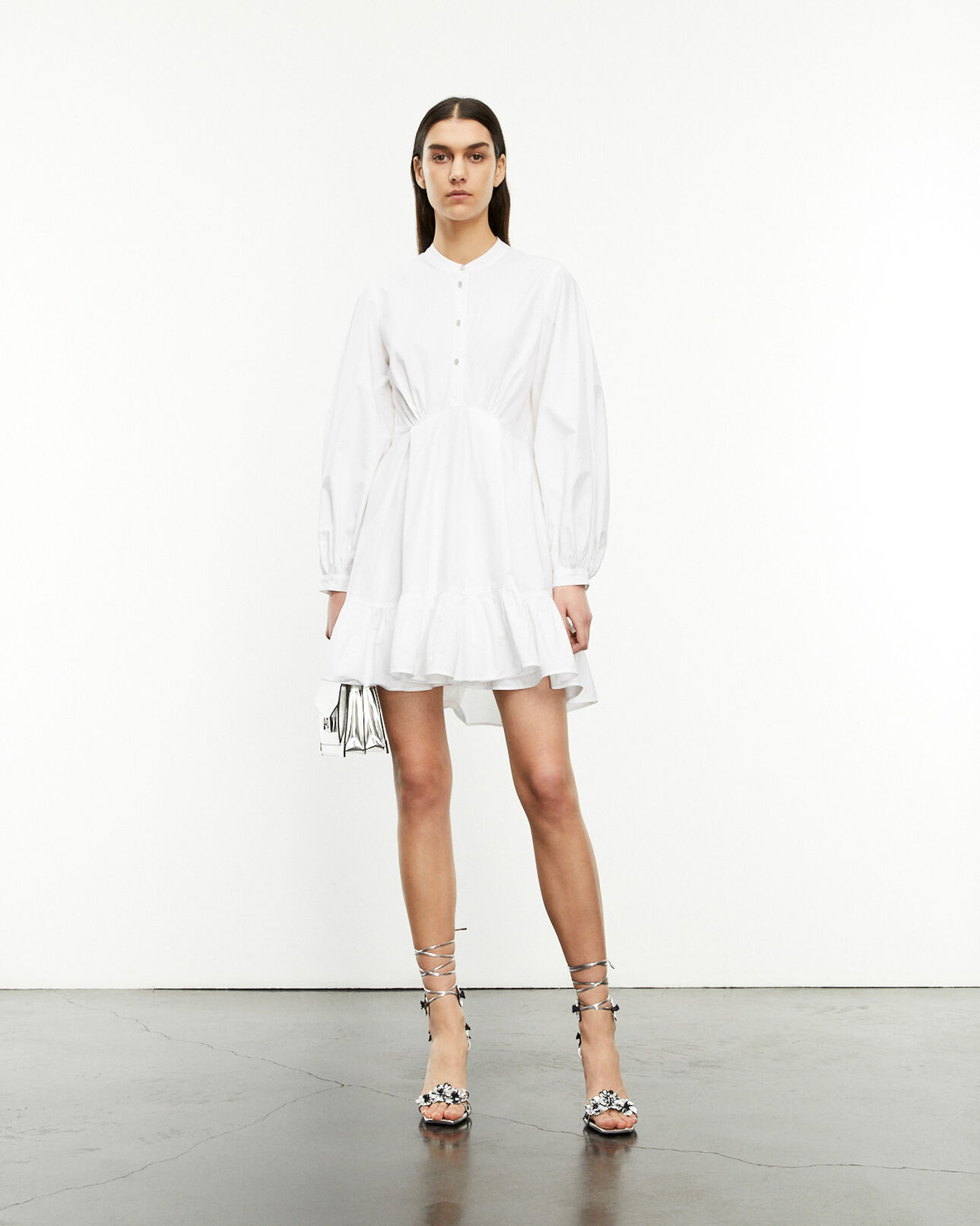 The Kooples FEMME WHITE robe chemise blanche boutonnée