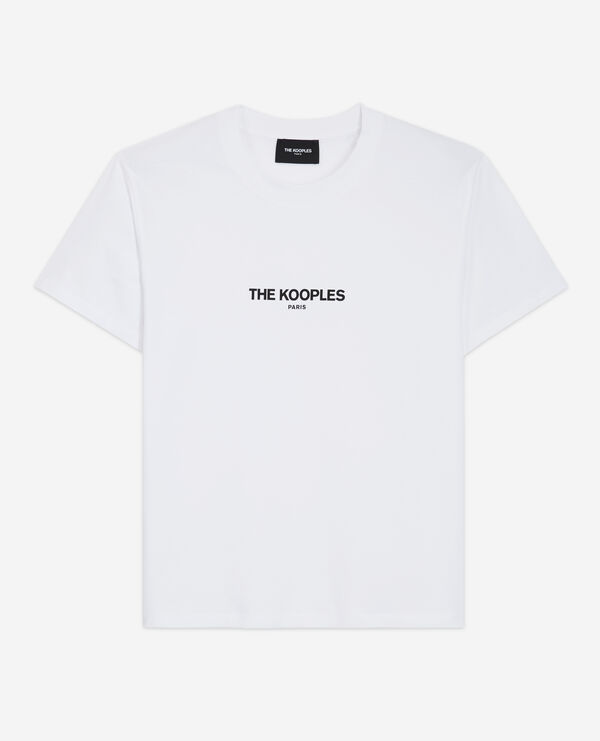 White cotton T-shirt with printed logo