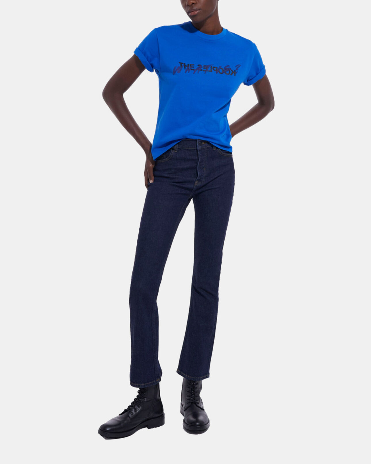 The Kooples WOMEN INK BLUE what is blue t-shirt