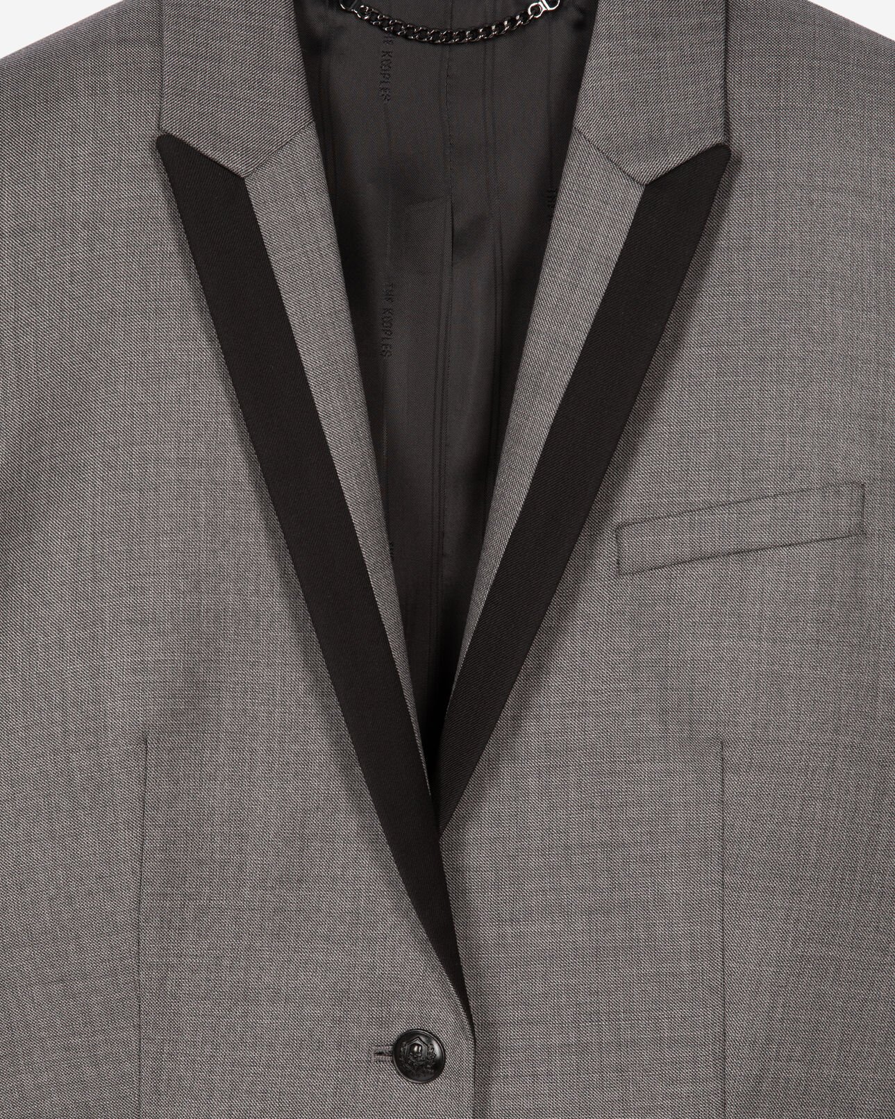 The Kooples WOMEN DARK GREY grey straight suit jacket
