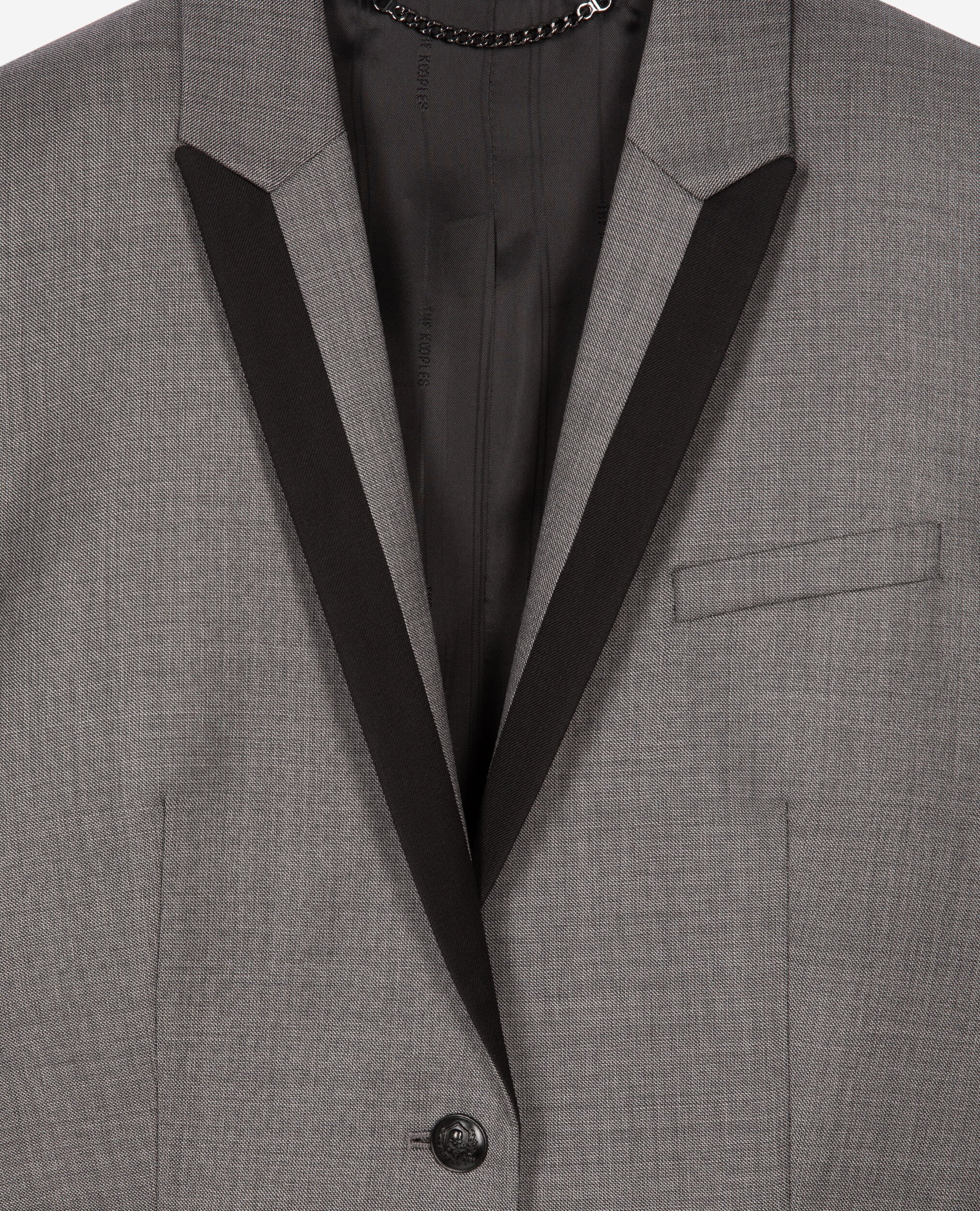 Veste tailleur droite grise, DARK GREY, hi-res image number null
