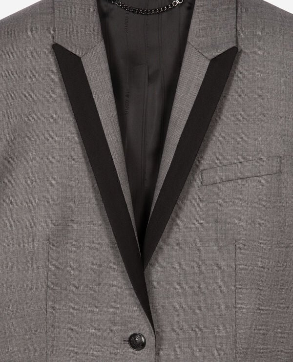 The Kooples WOMEN DARK GREY grey straight suit jacket