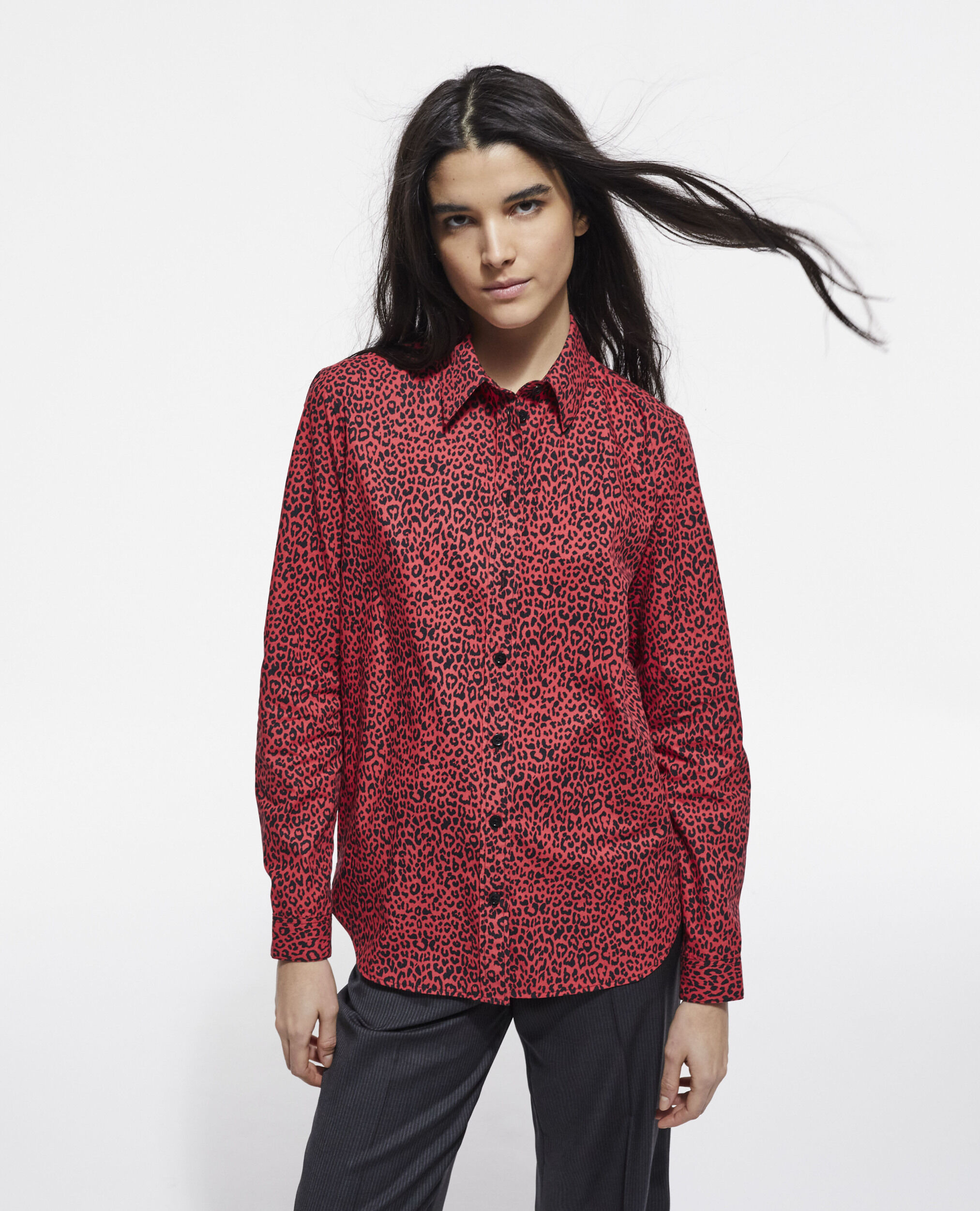 Womens red leopard print top 2025