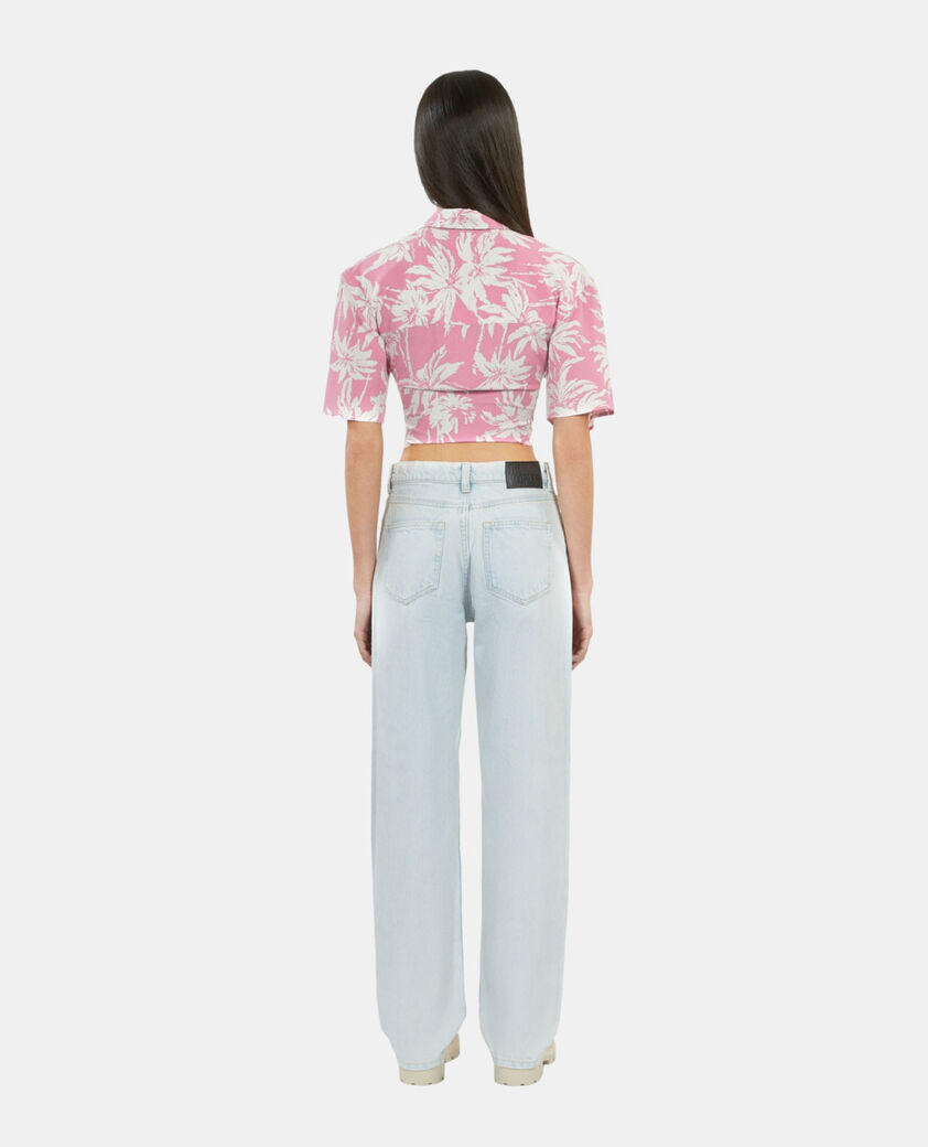 The Kooples WOMEN PINK-WHITE short-sleeved printed shirt