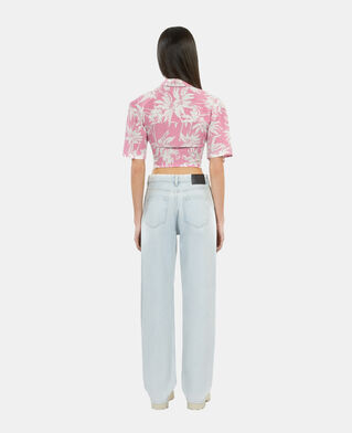 The Kooples WOMEN PINK-WHITE short-sleeved printed shirt