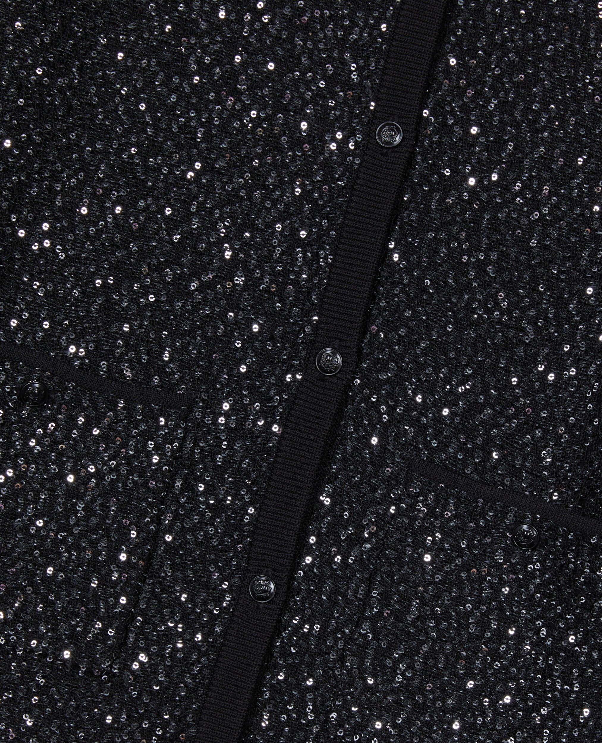 Cardigan à sequins en maille noire, BLACK, hi-res image number null