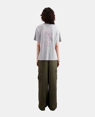 The Kooples F GRIS CLAIR grey t-shirt with feel the storm serigraphy