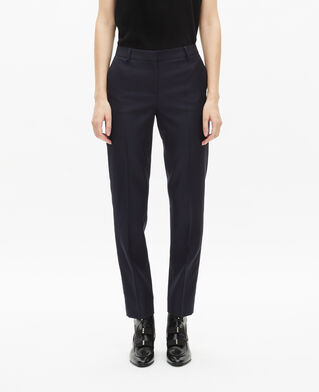 The Kooples WOMEN NAVY navy blue slim-fit wool tailored trousers
