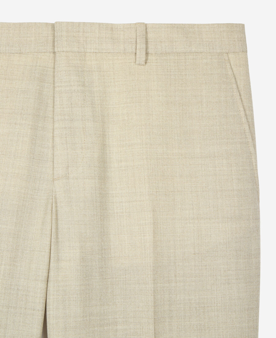 The Kooples HOMME BEIGE pantalon de costume en laine coupe ajustée beige