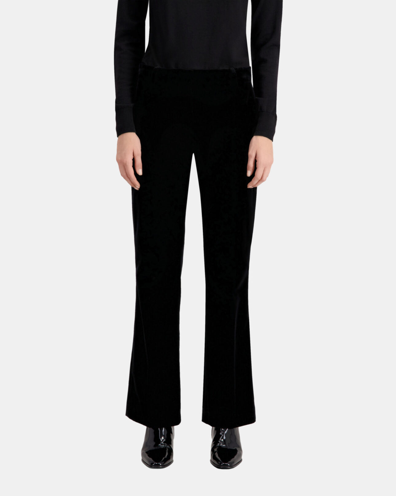 The Kooples FEMME BLACK pantalon tailleur noir en velours
