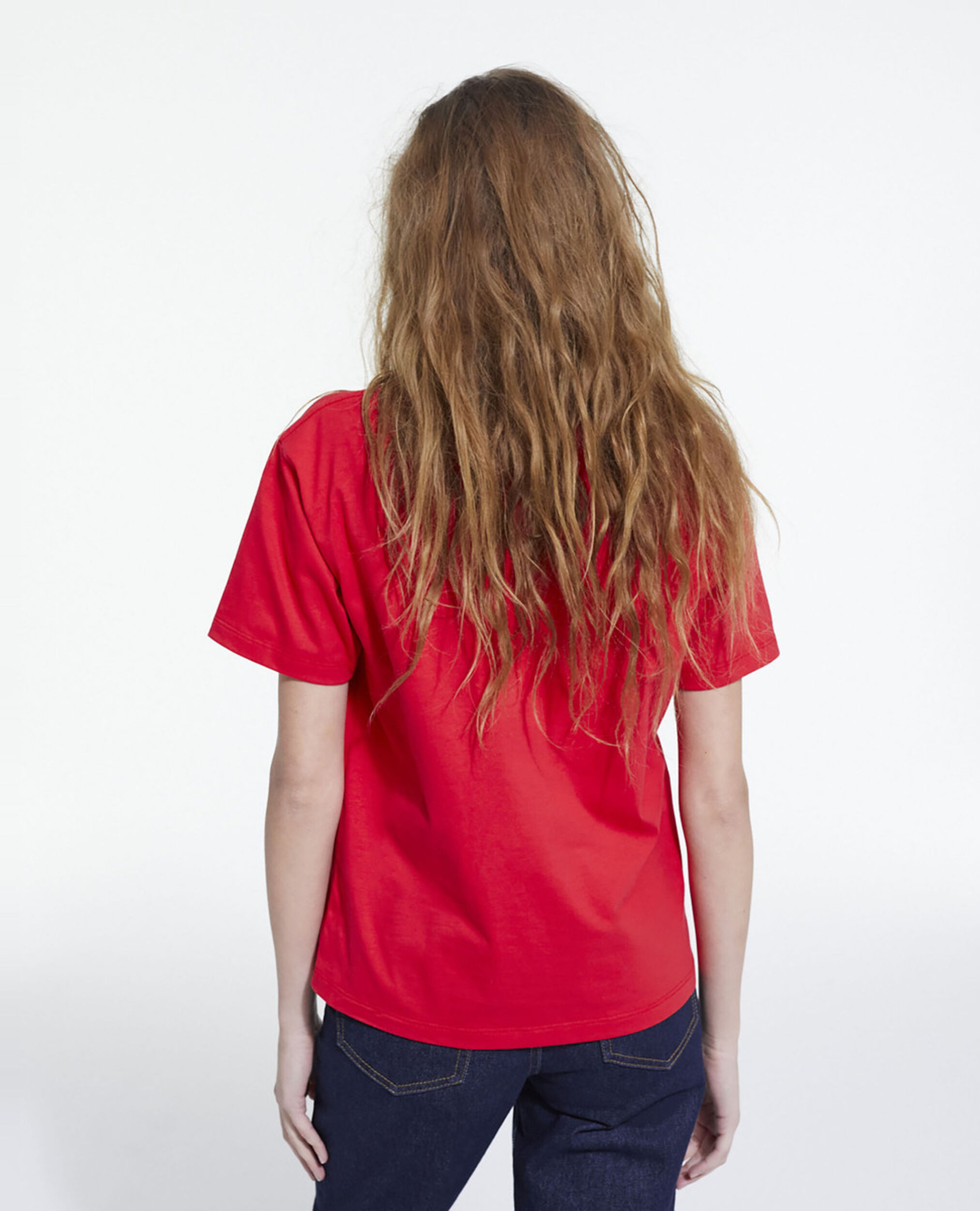 Rotes Baumwoll-T-Shirt, TANGO RED, hi-res image number null