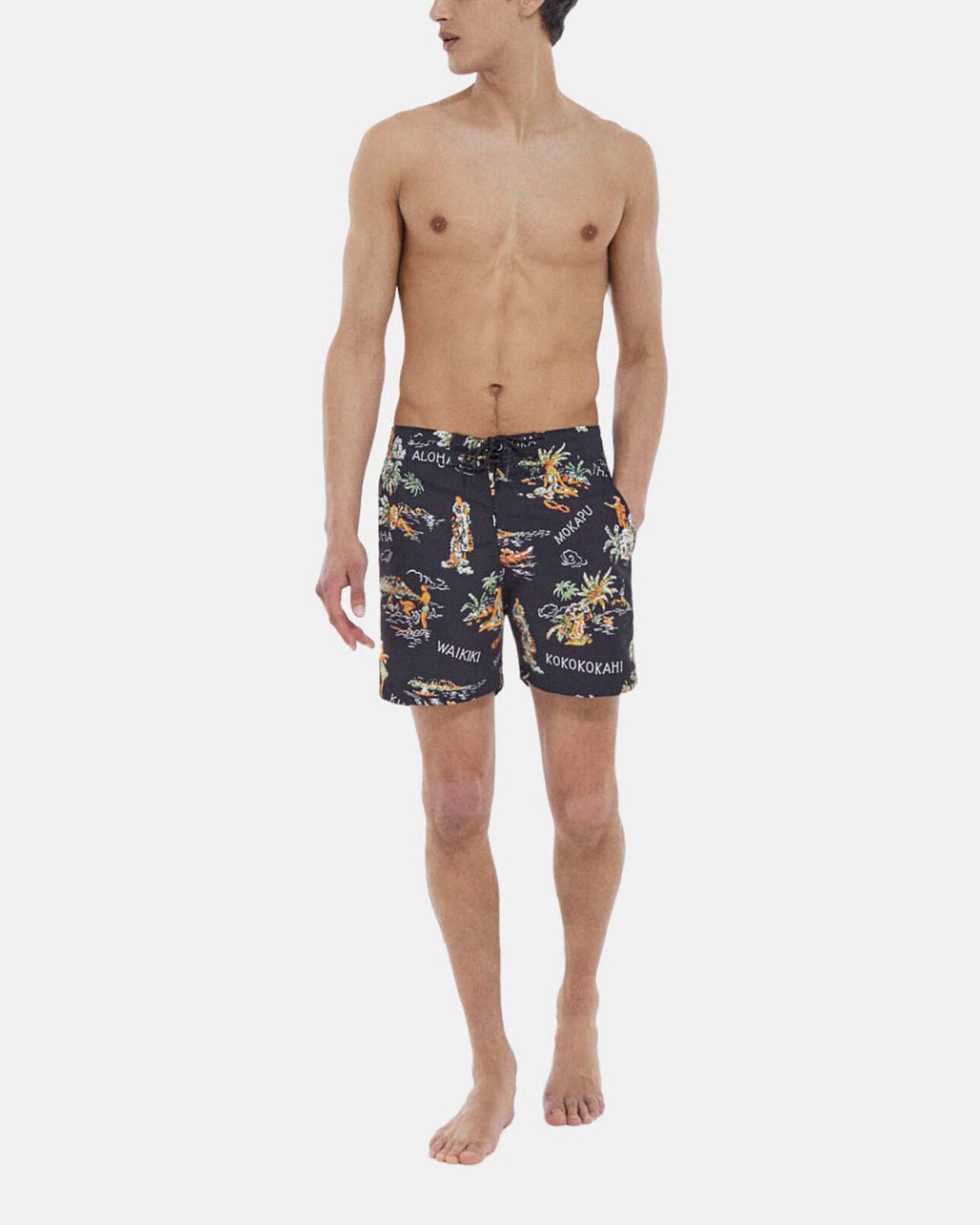 The Kooples HOMBRE BLACK bañador negro estampado hawaiano